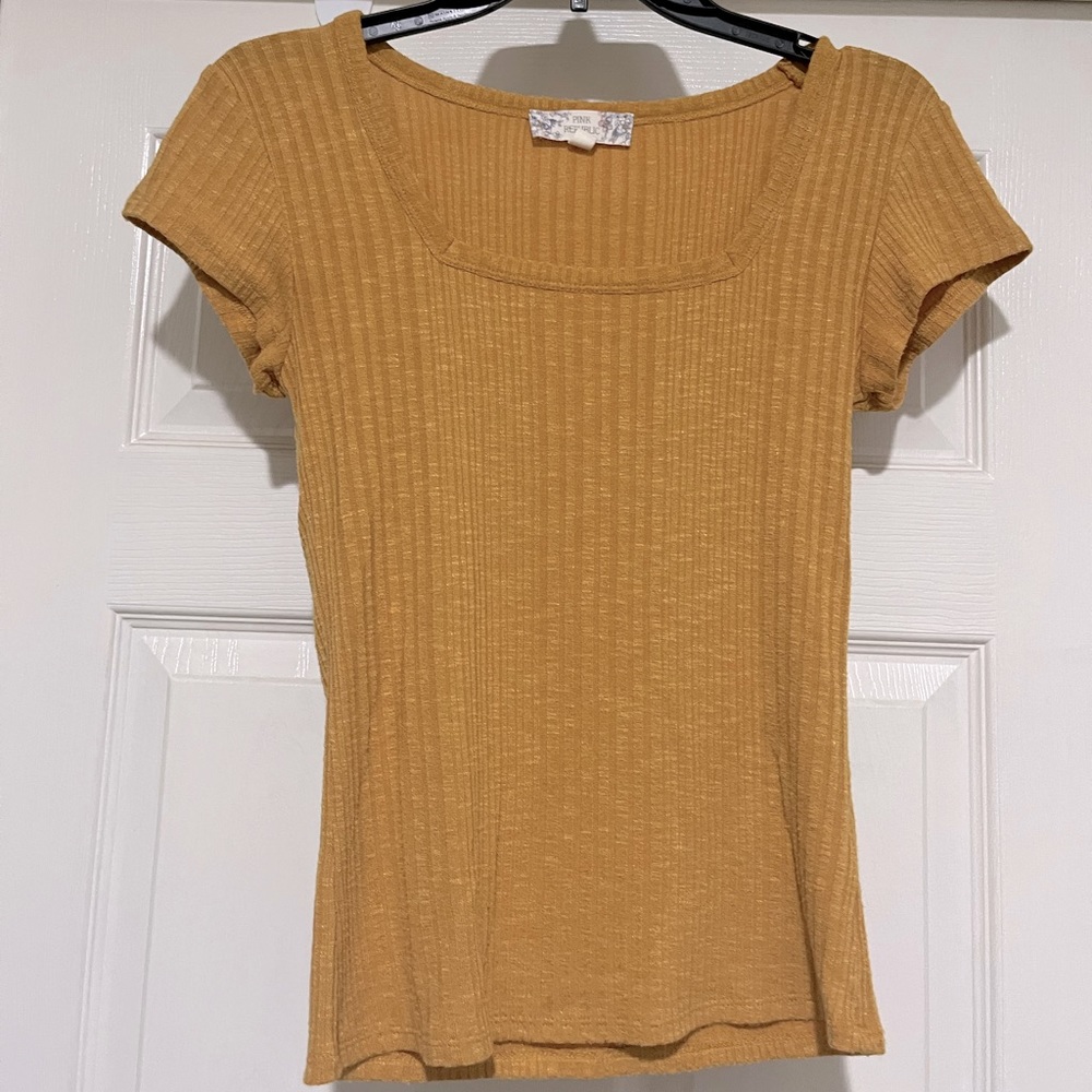 Yellow Square Neck Shirt